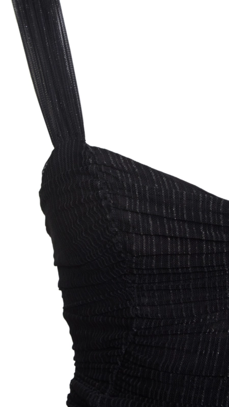 vestido midi forum tule listrado