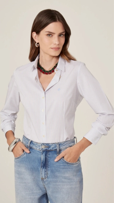 camisa dudalina ml listrada slim superfine cotton