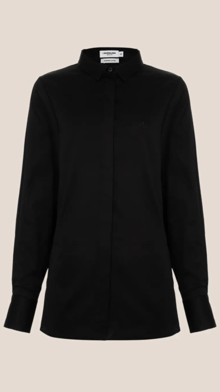 camisa dudalina ml slim alongada ajustada