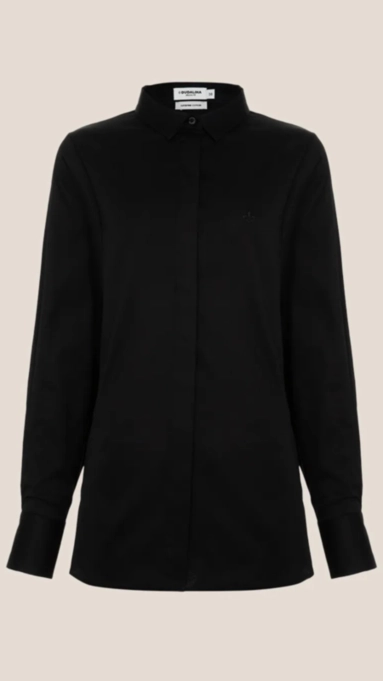 camisa dudalina ml slim alongada ajustada