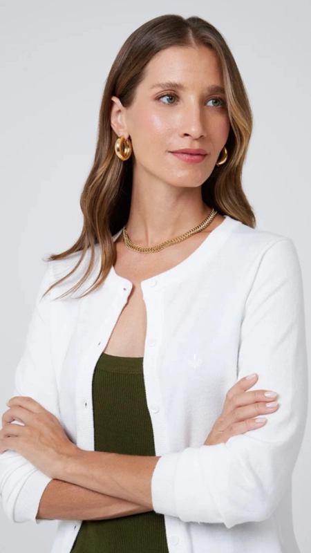 cardigan tricot dudalina básico