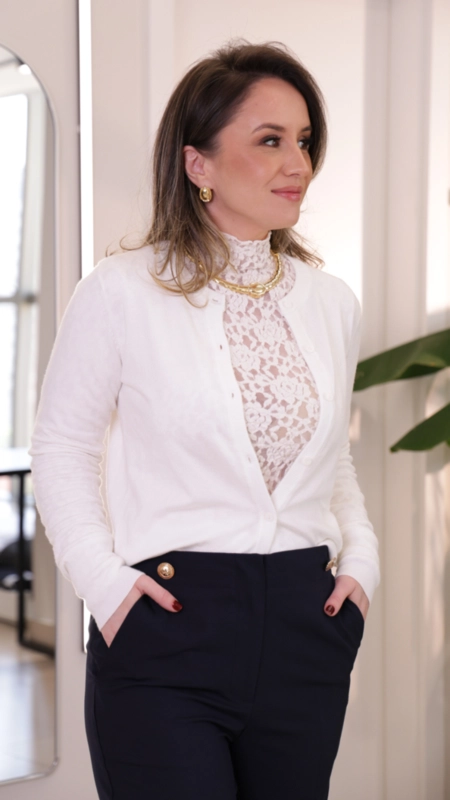 cardigan tricot dudalina básico