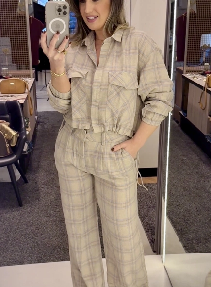 jaqueta dudalina xadrez line blend