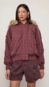 jaqueta animale jeans bomber nylon gola pelo removivel