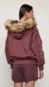 jaqueta animale jeans bomber nylon gola pelo removivel