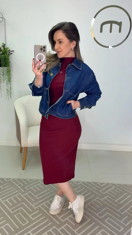 jaqueta jeans dudalina bolso sofistic
