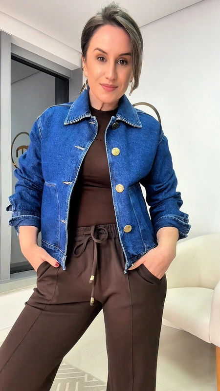 jaqueta jeans dudalina bolso sofistic