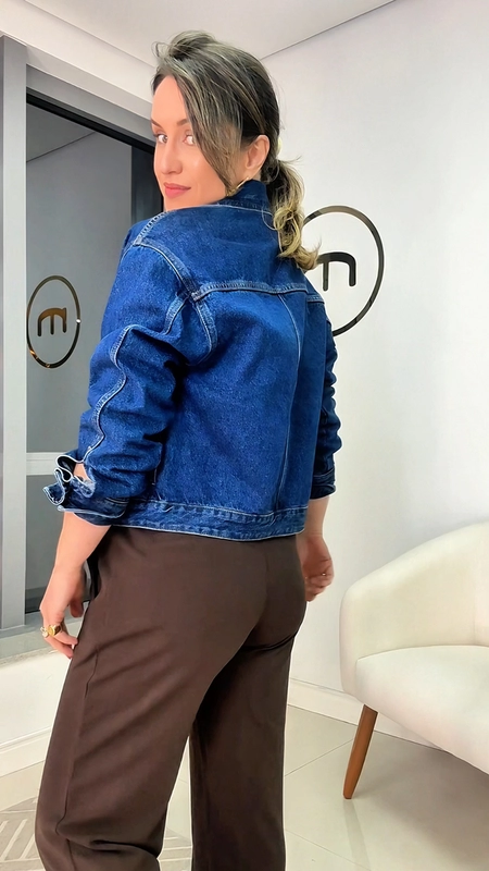 jaqueta jeans dudalina bolso sofistic