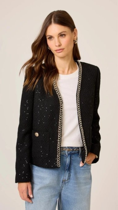 casaco dudalina tweed paetê gabriela