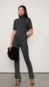 blusa tricot animale jeans gola alta lurex canelado