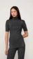 blusa tricot animale jeans gola alta lurex canelado