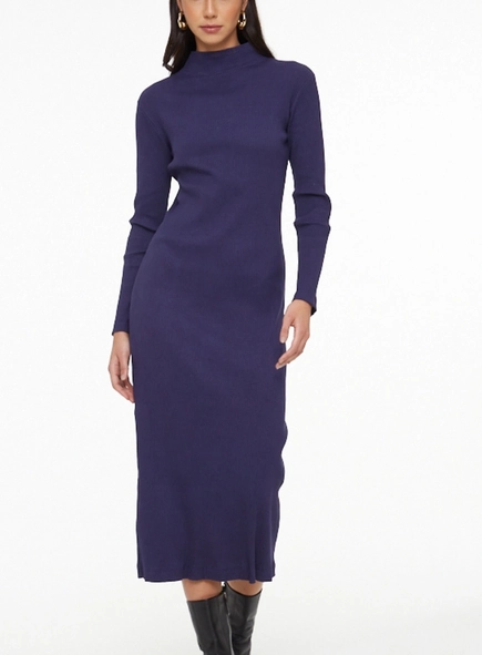 vestido longo animale jeans ml basic malha canelada