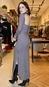 vestido longo animale jeans ml xadrez quadriculado