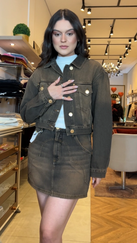 jaqueta jeans basic western animale jeans
