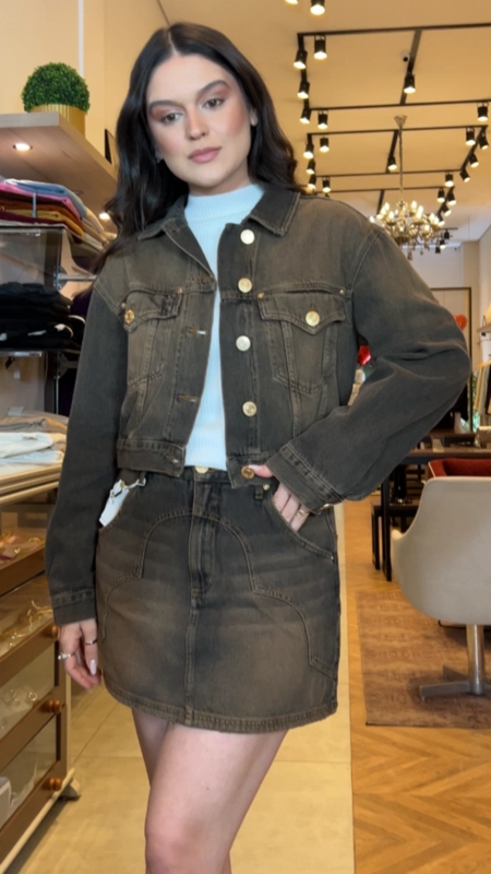 jaqueta jeans basic western animale jeans