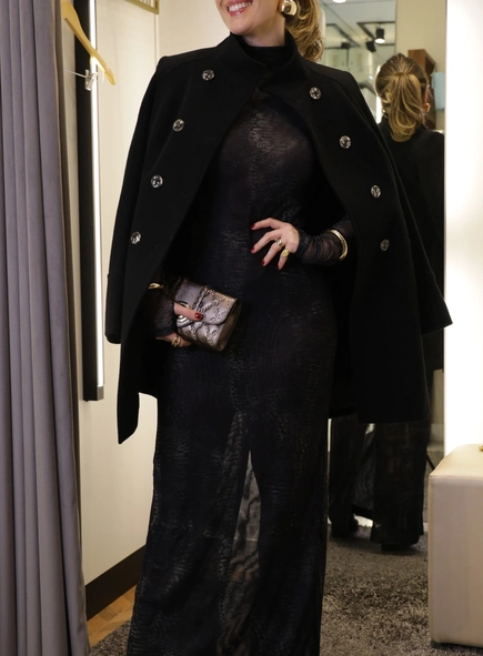 vestido longo animale jeans raglan tule est grafica