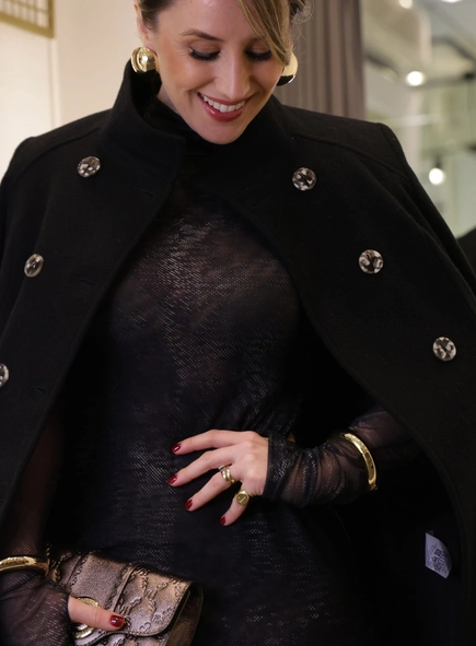 vestido longo animale jeans raglan tule est grafica