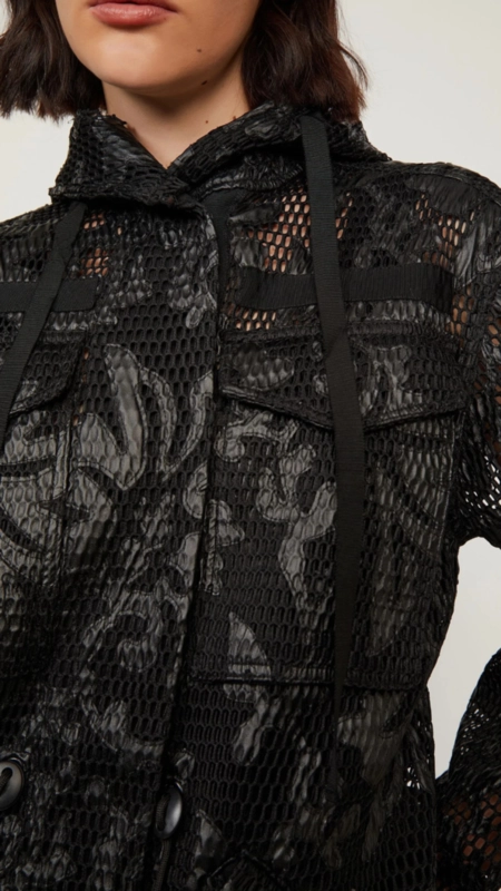 parka animale cutout flores com bolso