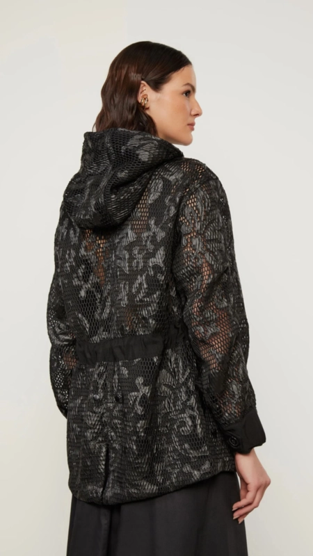 parka animale cutout flores com bolso