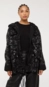 parka animale cutout flores com bolso