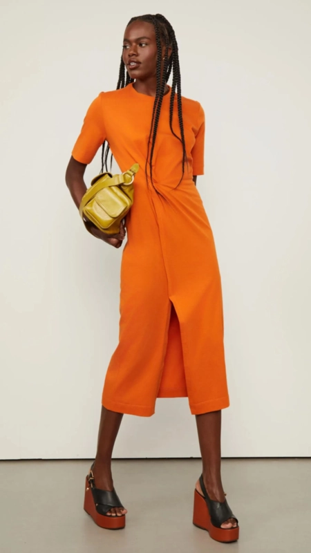 vestido midi animale entrelaço mc