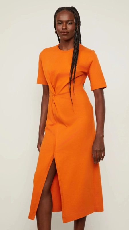 vestido midi animale entrelaço mc
