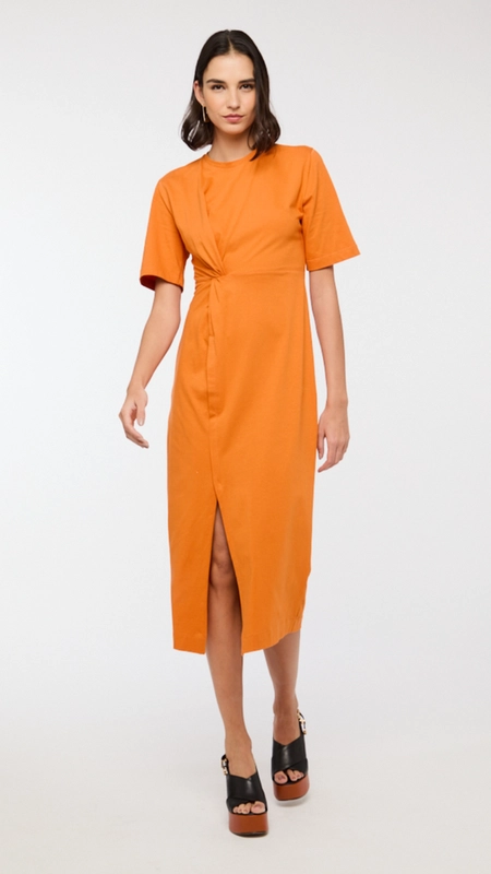 vestido midi animale entrelaço mc