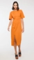 vestido midi animale entrelaço mc
