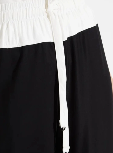 calça wideleg bicolor cós elástico forum