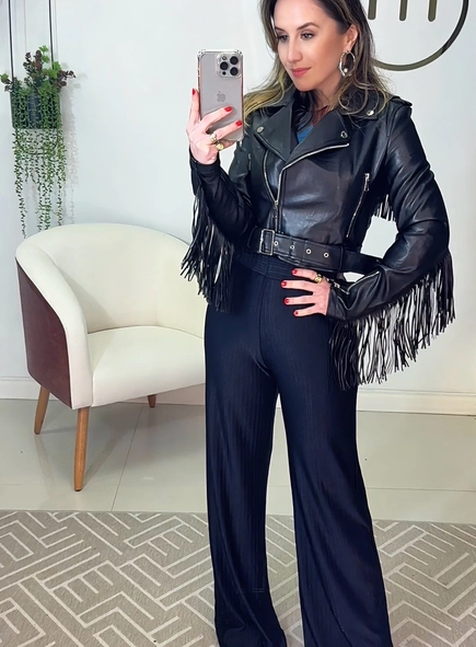 calca reta veludo animale