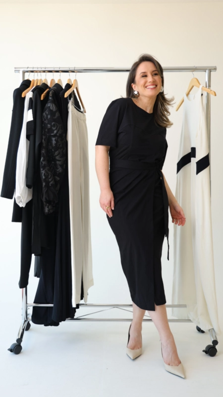 vestido midi animale malha pareo pesponto