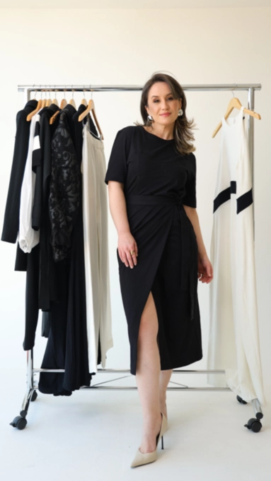 vestido midi animale malha pareo pesponto