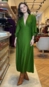 vestido midi meia manga acetinado forum
