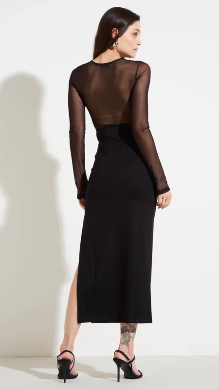 vestido midi ml detalhe tule forum