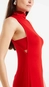 vestido longo malha sem manga gola alta forum