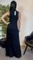 vestido longo malha sem manga gola alta forum
