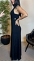 vestido longo malha sem manga gola alta forum