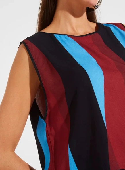 blusa sem manga visco estampada forum