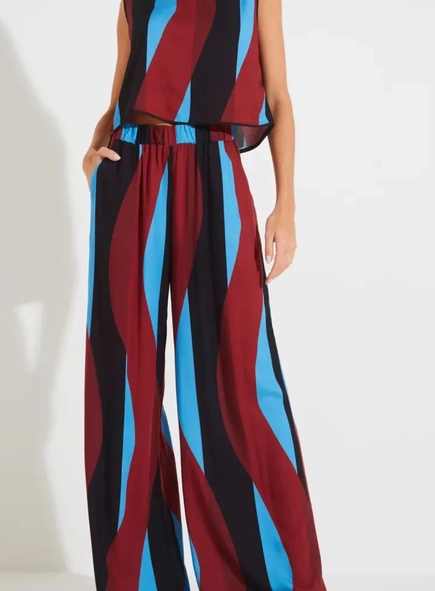 blusa sem manga visco estampada forum