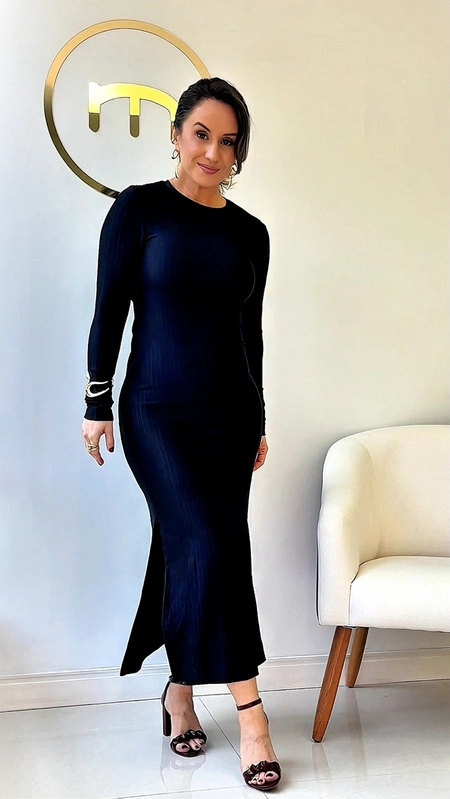 vestido midi animale decote gota veludo