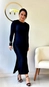 vestido midi animale decote gota veludo