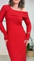 vestido midi ml canelado decote assimétrico forum