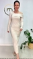 vestido midi ml canelado decote assimétrico forum
