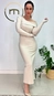 vestido midi ml canelado decote assimétrico forum