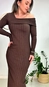 vestido midi ml canelado decote assimétrico forum