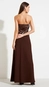 vestido longo crepe e pu sem alça forum