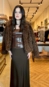 vestido longo crepe e pu sem alça forum