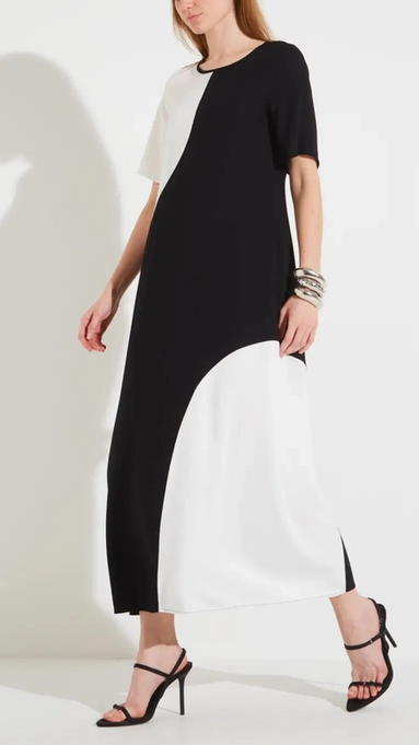 vestido midi mc crepe bicolor forum