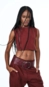 blusa cropped open detalhe pu