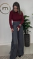 calça linho open det amarração franjas